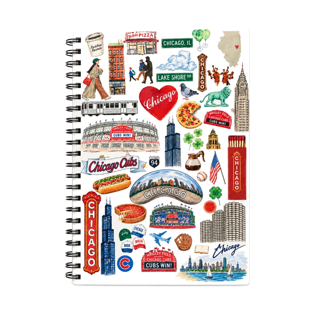 Chicago Collage Spiral Notebook