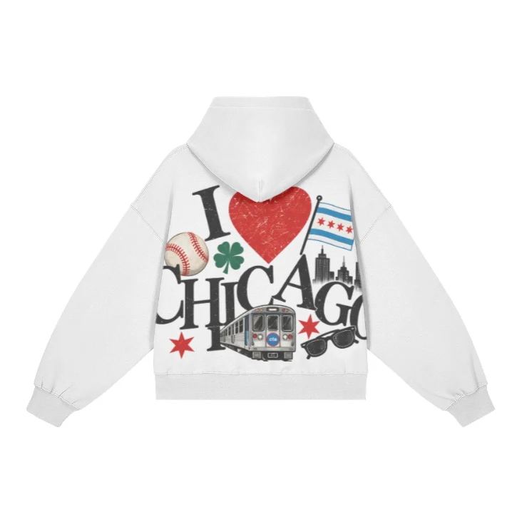 I Heart Chicago Oversized Hoodie