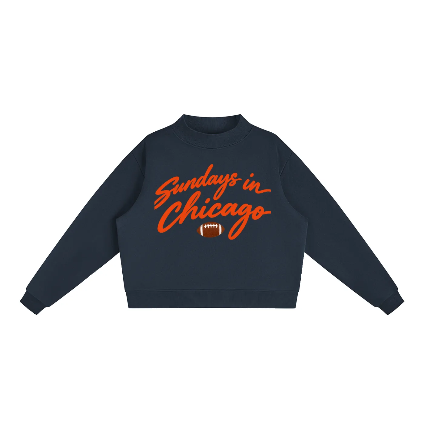 Sundays in Chicago Mock Neck Sweatshirt – Navy
