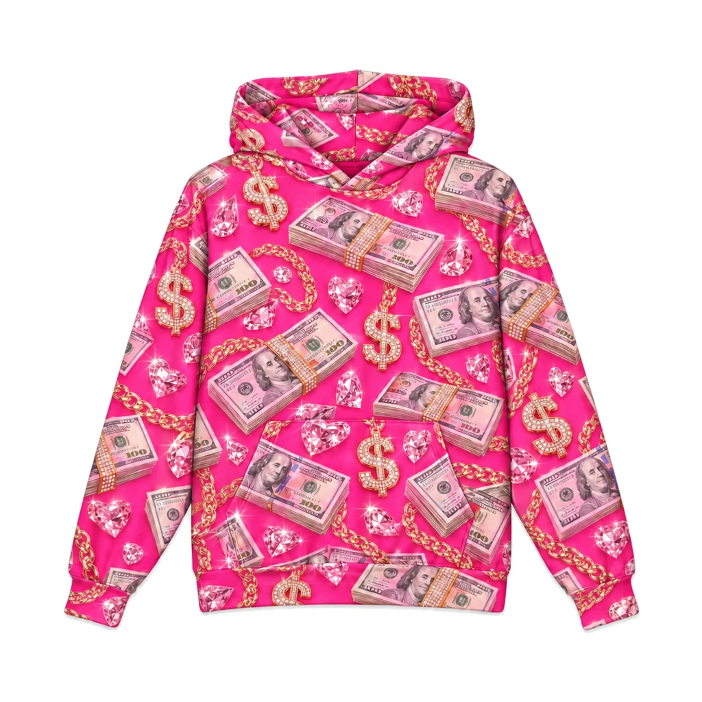 Hot Pink Money & Diamonds Hoodie