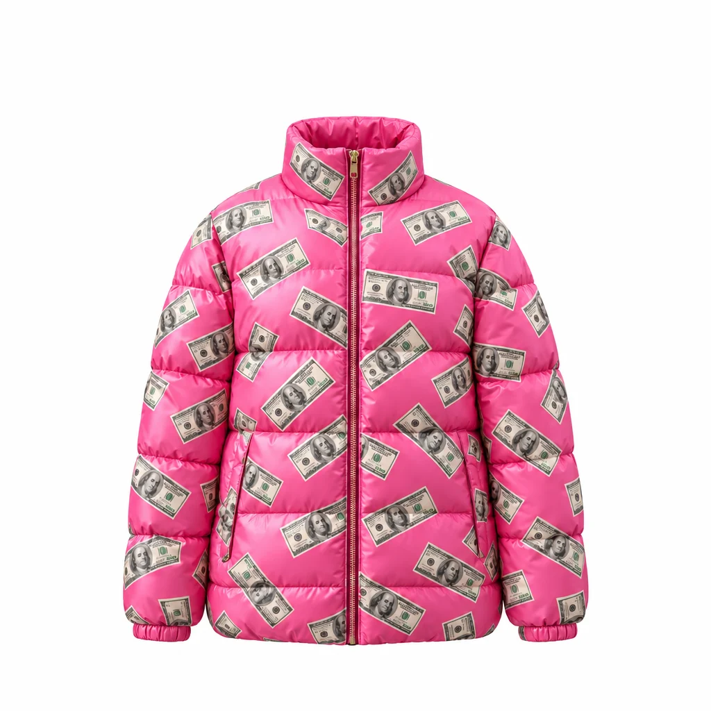 Pink Money Luxe Puffer Jacket