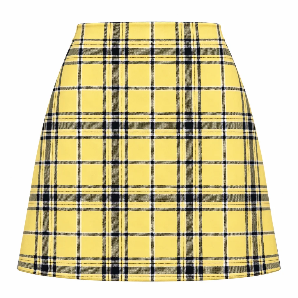 Butter Yellow Plaid Mini Skirt