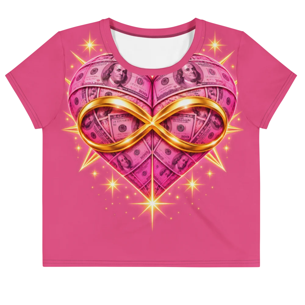 Money Heart Infinity Crop Tee